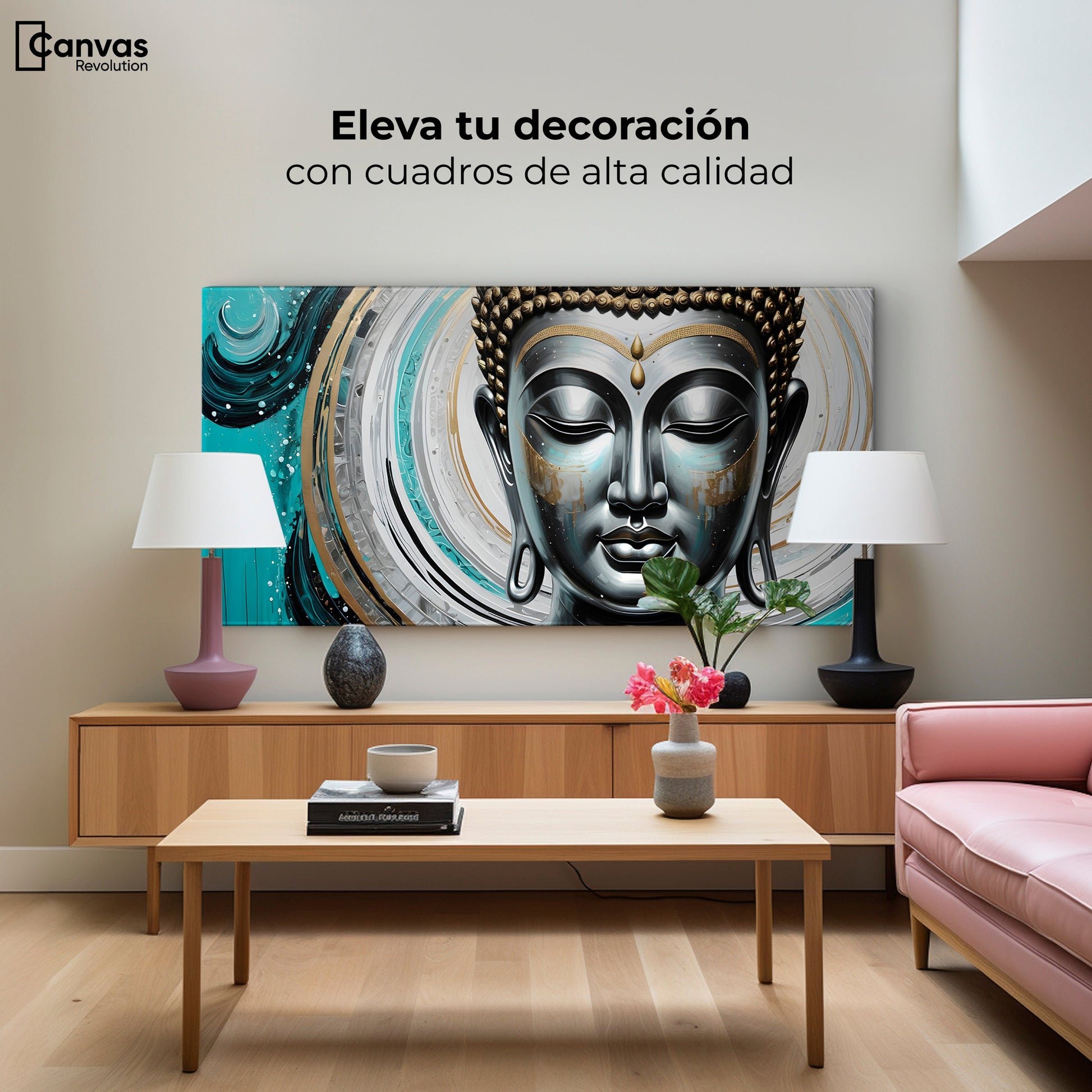 Cuadros Decorativos Canvas Revolution | Paz Con Buda | Montaje2