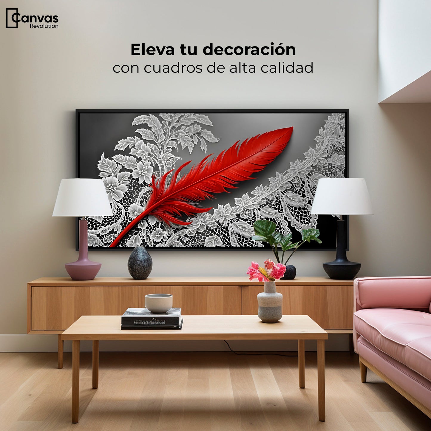 Cuadros Decorativos Canvas Revolution | Pluma Ardiente | Montaje2