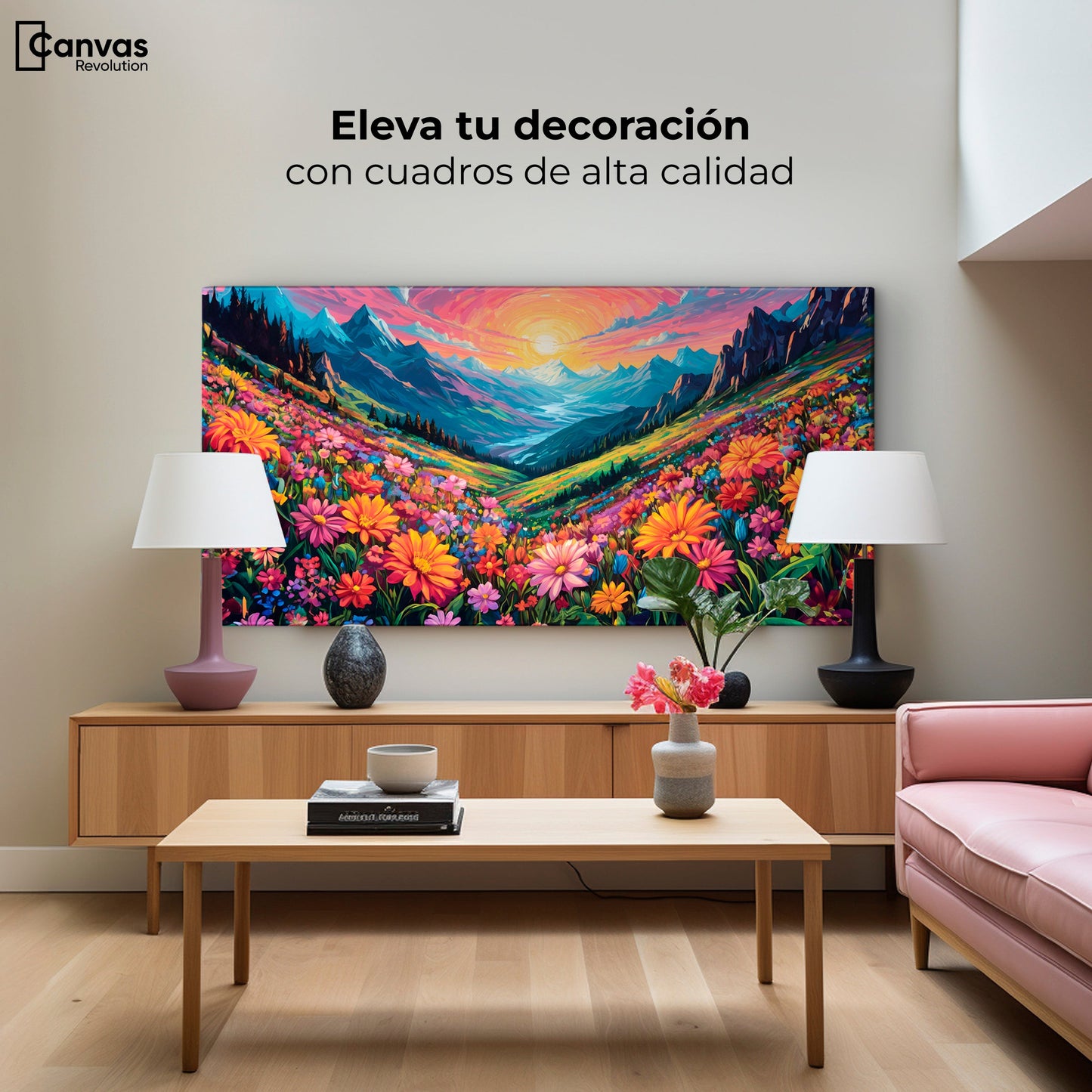 Cuadros Decorativos Canvas Revolution | Pradera Colores | Montaje2