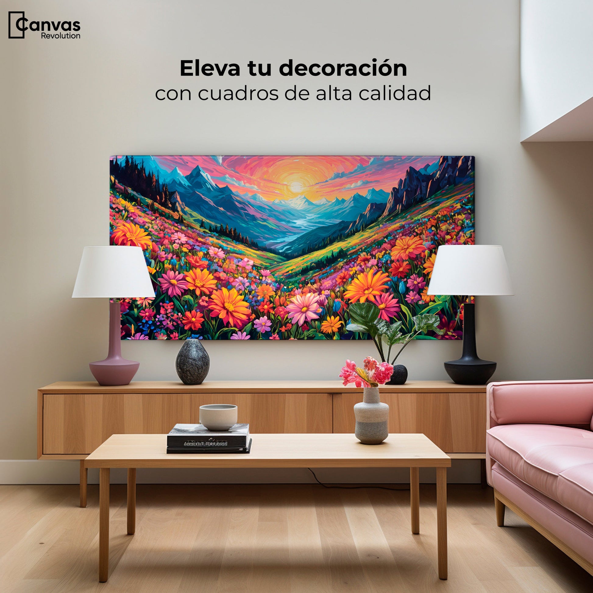 Cuadros Decorativos Canvas Revolution | Pradera Colores | Montaje2
