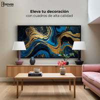 Cuadros Decorativos Canvas Revolution | Remolinos Zafiro | Montaje2