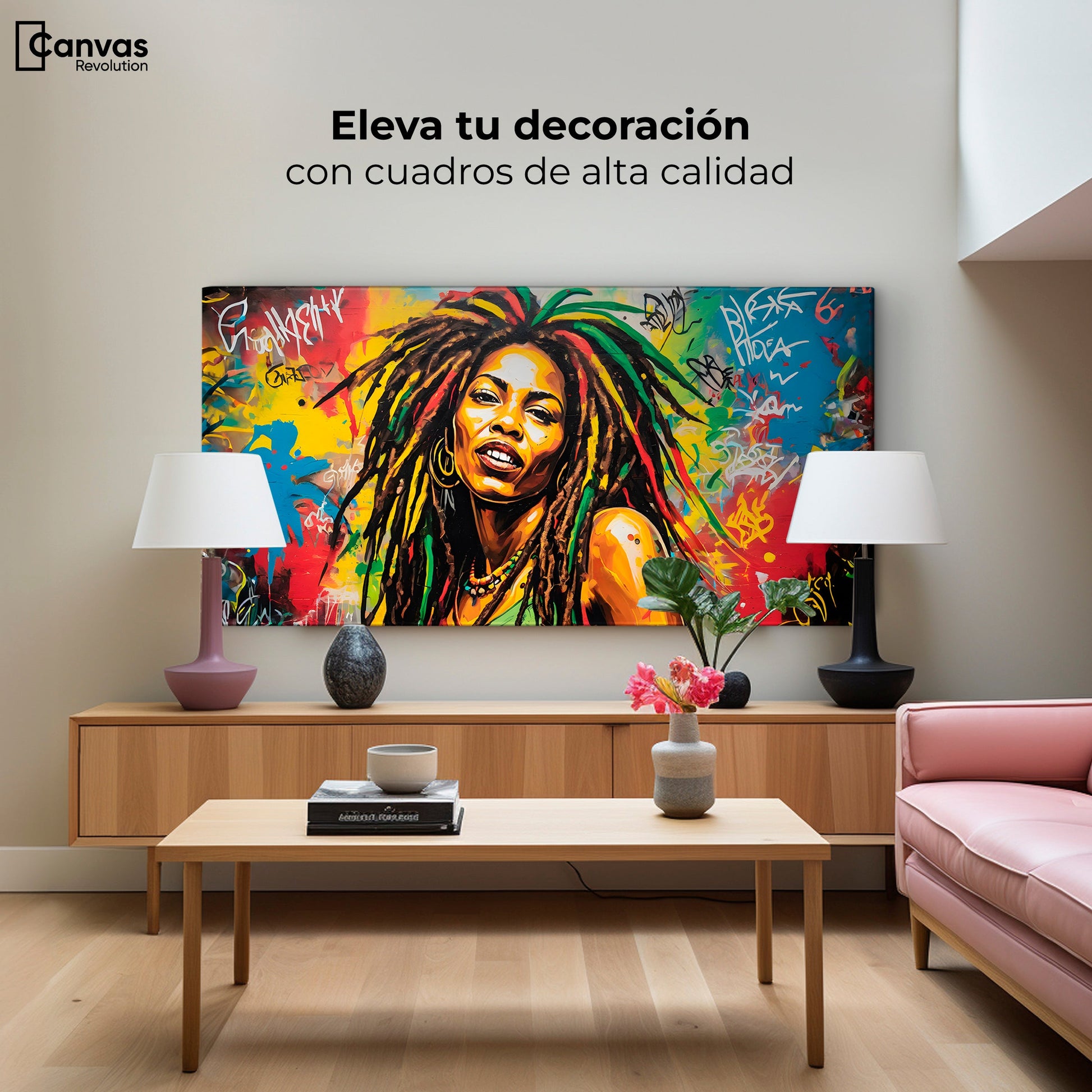 Cuadros Decorativos Canvas Revolution | Retrato Rasta Urban | Montaje2