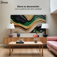 Cuadros Decorativos Canvas Revolution | Rio Abstracto Jade | Montaje2