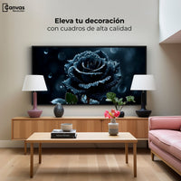 Cuadros Decorativos Canvas Revolution | Rosa Negra Poderosa | Montaje2