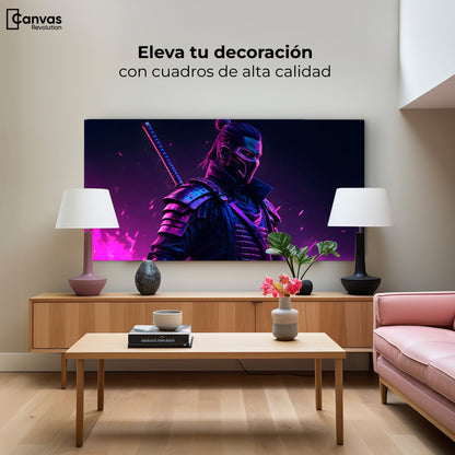 Cuadros Decorativos Canvas Revolution | Samurai Amatista | Montaje2