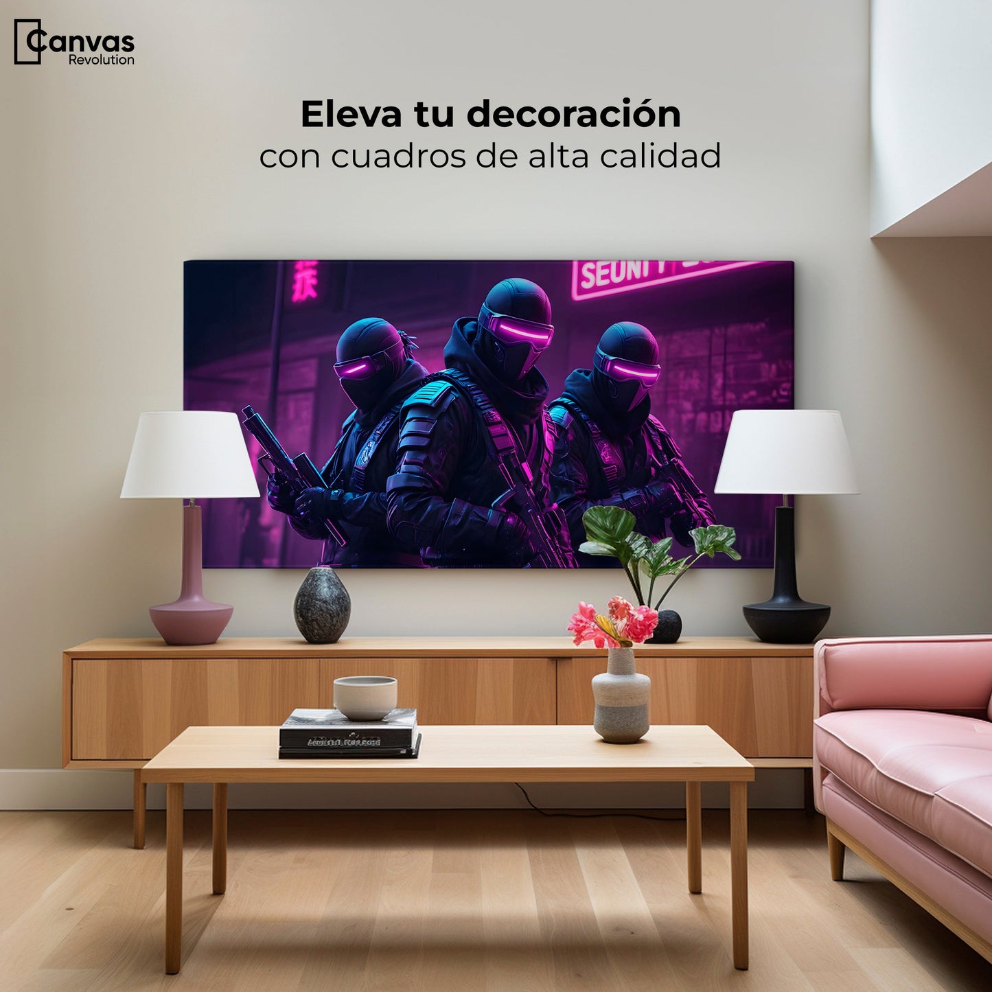 Cuadros Decorativos Canvas Revolution | Soldado Cyberpunk | Montaje2