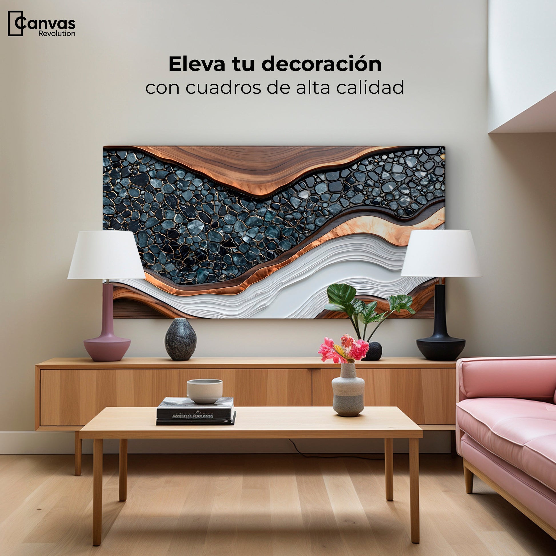 Cuadros Decorativos Canvas Revolution | Textura Metalica | Montaje2