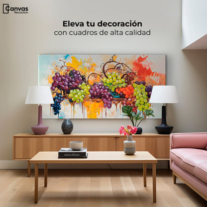 Cuadros Decorativos Canvas Revolution | Uvas Coloridas | Montaje2