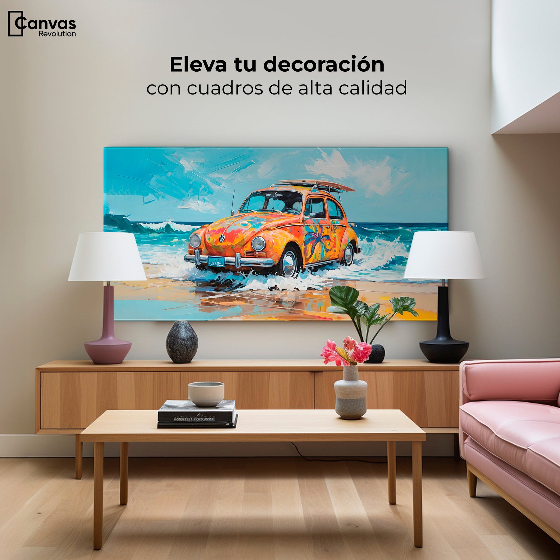 Cuadros Decorativos Canvas Revolution | Vocho Vacacional | Montaje2