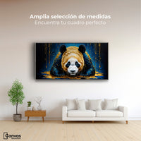 Cuadros Decorativos Canvas Revolution | Abrazo Panda Dorado | Montaje3