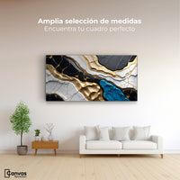 Cuadros Decorativos Canvas Revolution | Abstracto Dorado | Montaje3