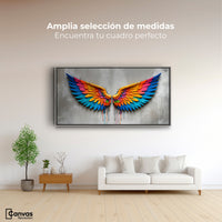 Cuadros Decorativos Canvas Revolution | Alas Angel Arcoiris | Montaje3