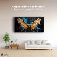 Cuadros Decorativos Canvas Revolution | Alas Angel Dorado | Montaje3