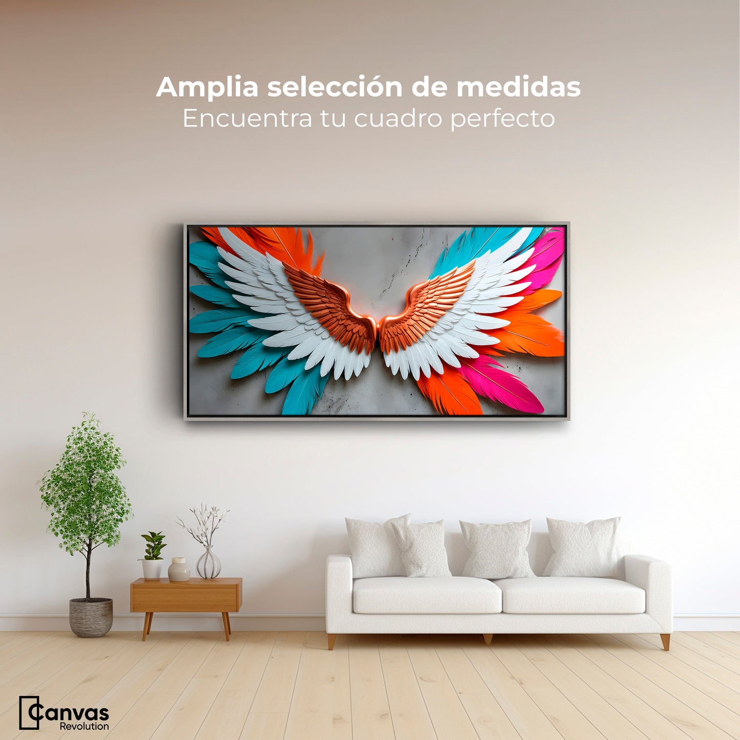 Cuadros Decorativos Canvas Revolution | Alas Angel Infinito | Montaje3