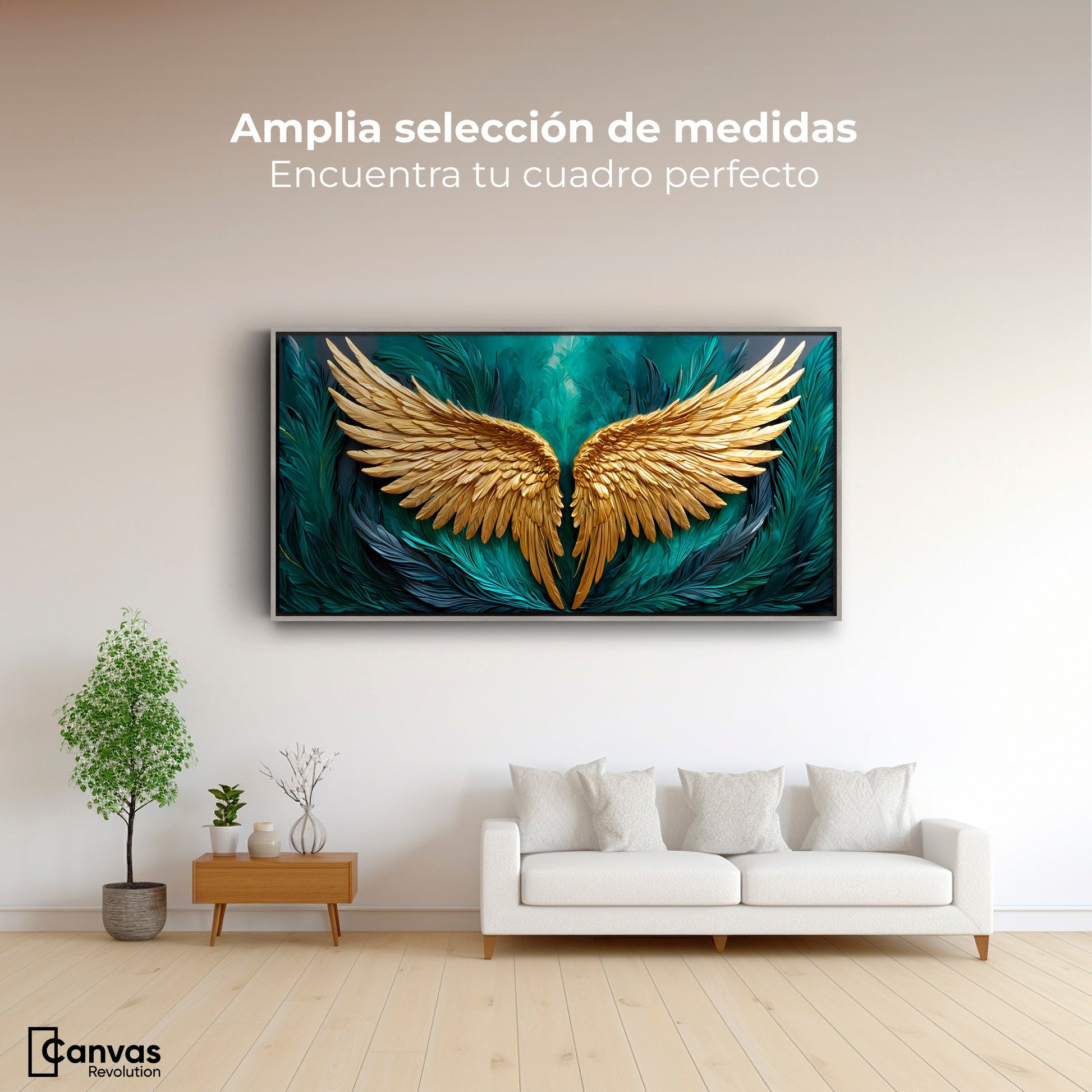 Cuadros Decorativos Canvas Revolution | Alas Angel Libre | Montaje3