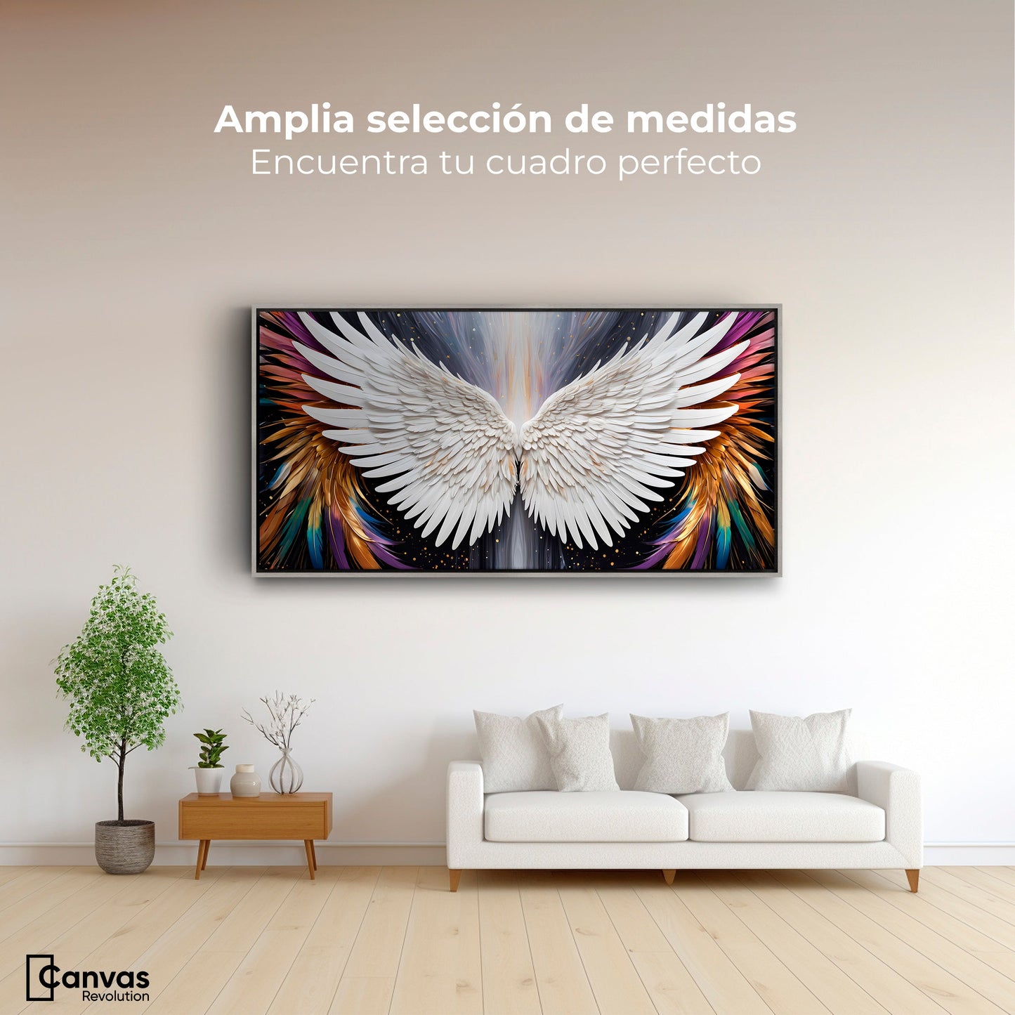 Cuadros Decorativos Canvas Revolution | Alas Angel Mistico | Montaje3