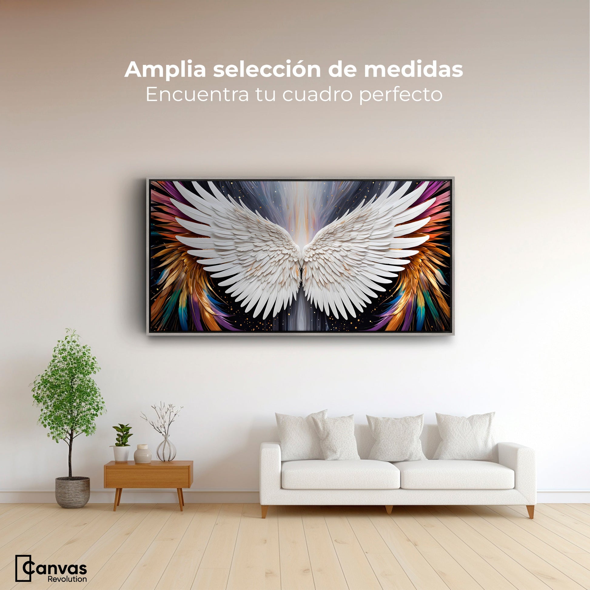 Cuadros Decorativos Canvas Revolution | Alas Angel Mistico | Montaje3