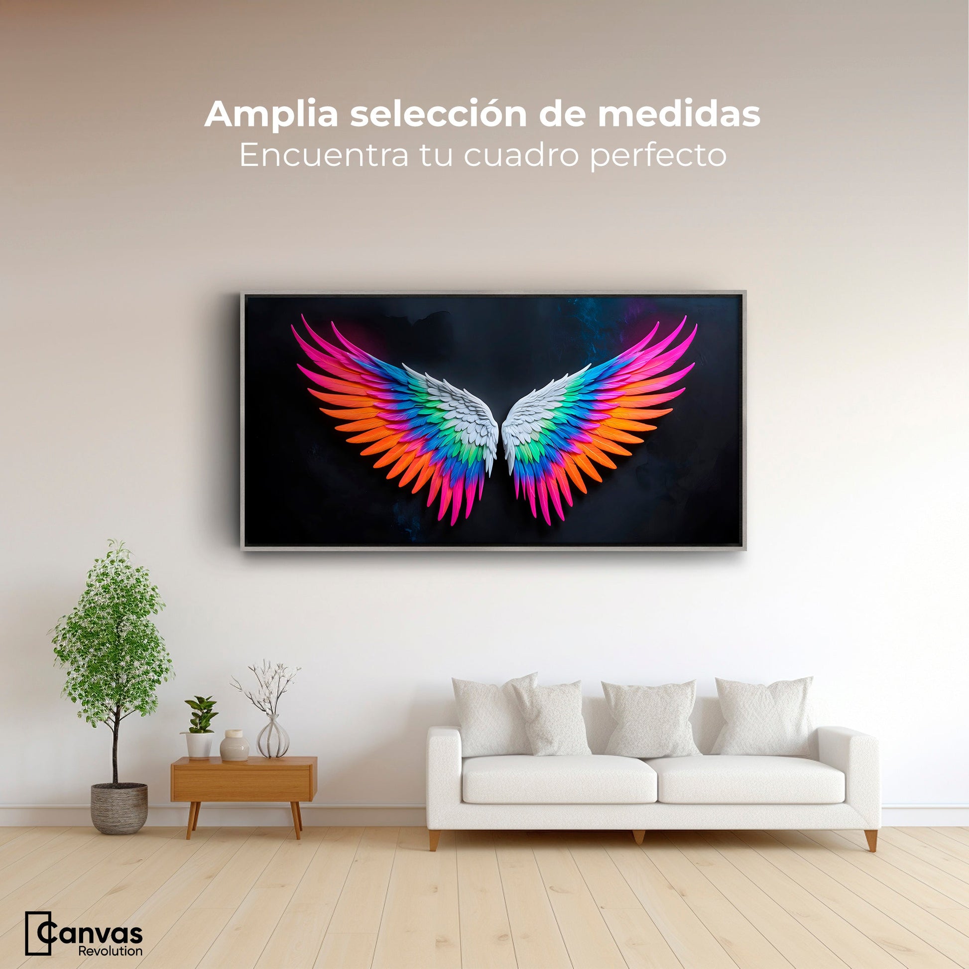 Cuadros Decorativos Canvas Revolution | Alas Angel Pureza | Montaje3