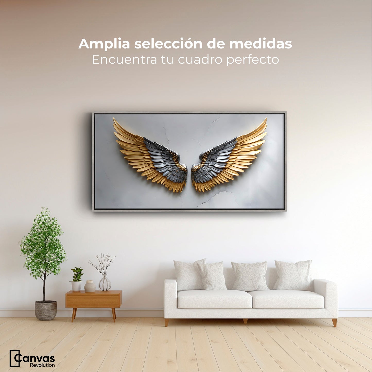 Cuadros Decorativos Canvas Revolution | Alas Angel Sereno | Montaje3