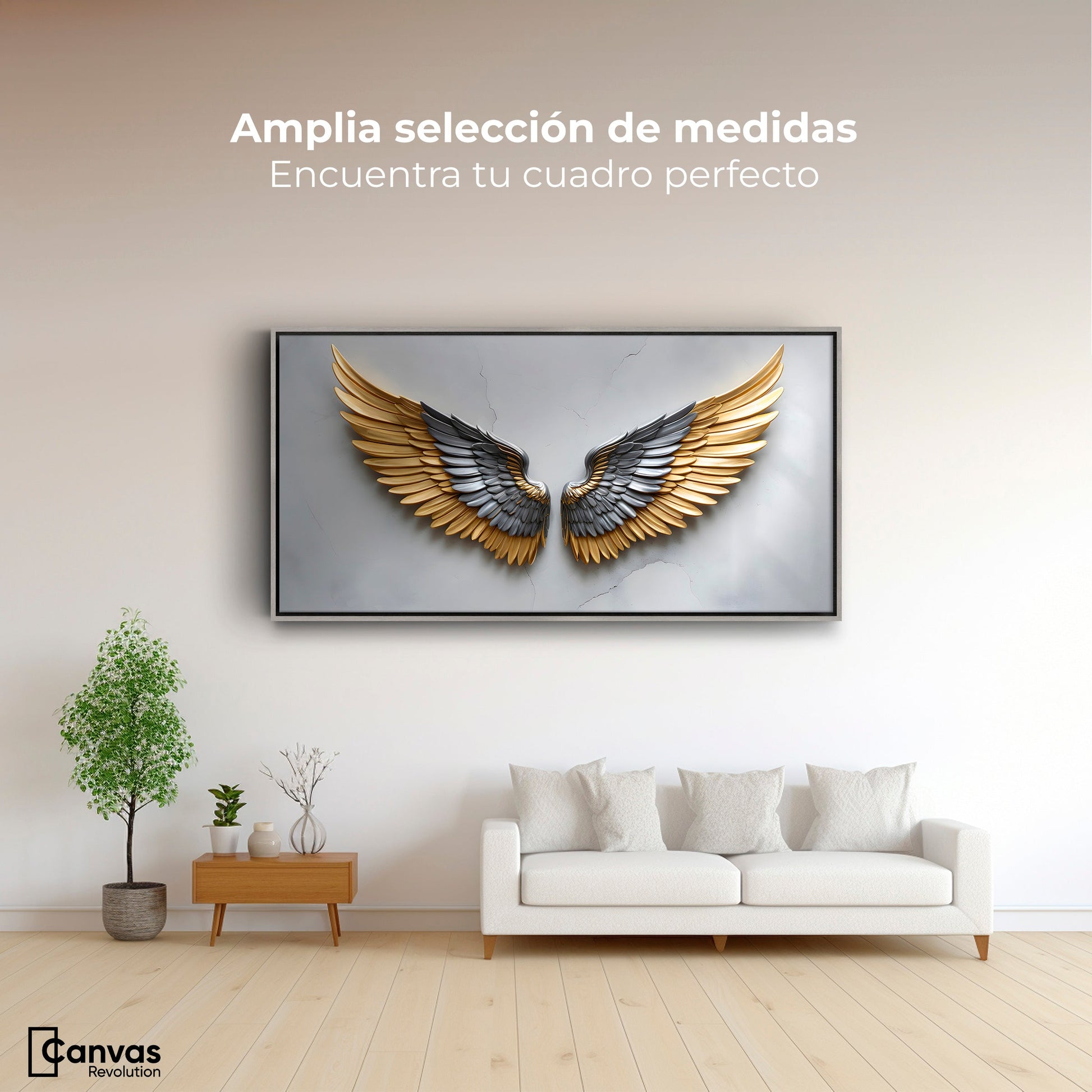 Cuadros Decorativos Canvas Revolution | Alas Angel Sereno | Montaje3