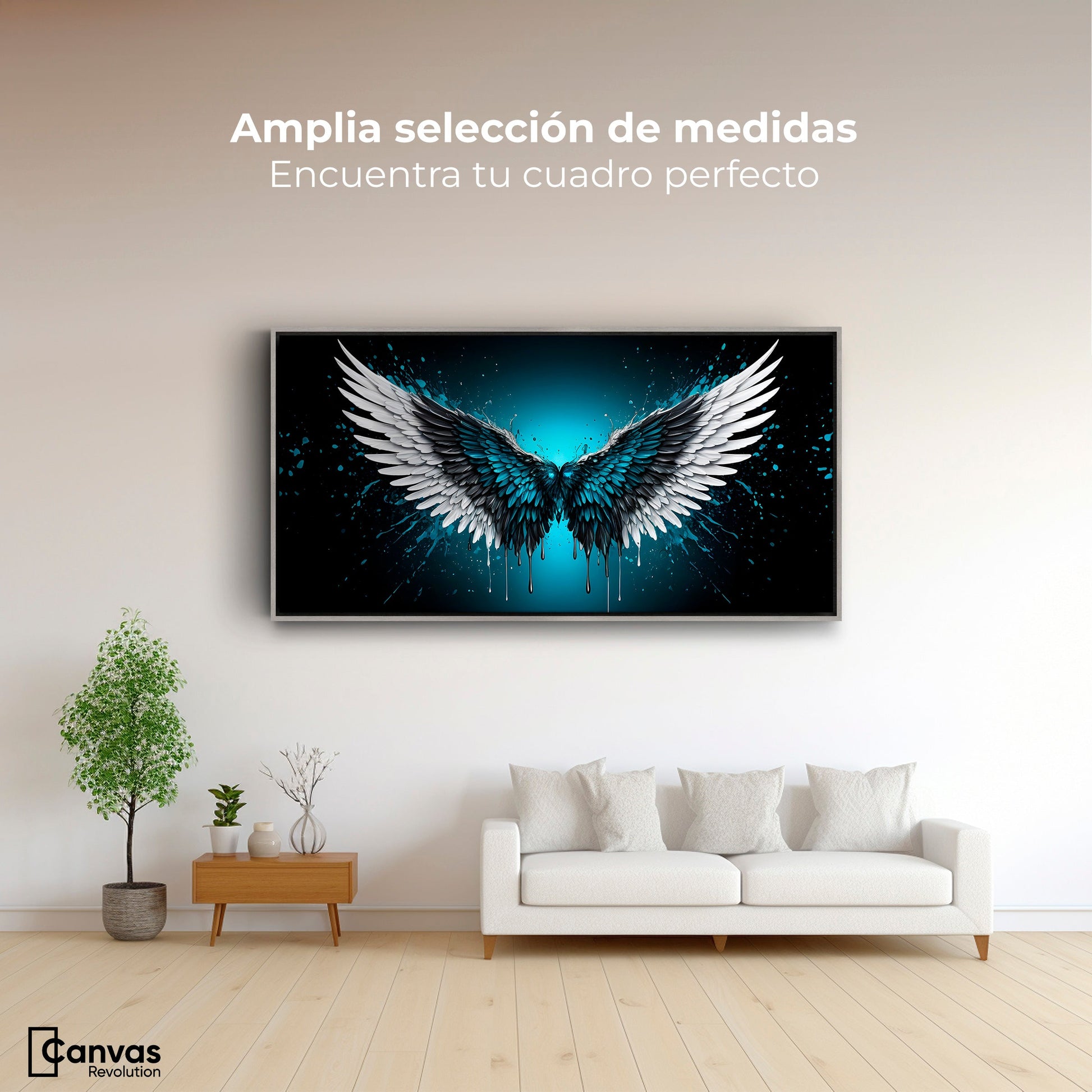 Cuadros Decorativos Canvas Revolution | Alas Angel Vuelo | Montaje3
