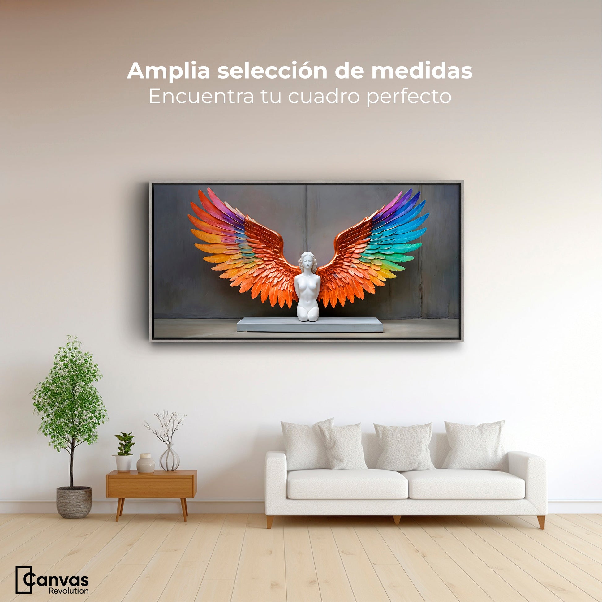 Cuadros Decorativos Canvas Revolution | Alas Espiritu Real | Montaje3