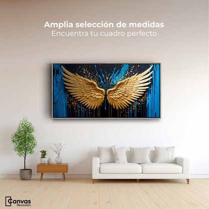 Cuadros Decorativos Canvas Revolution | Alas Oro Splash | Montaje3