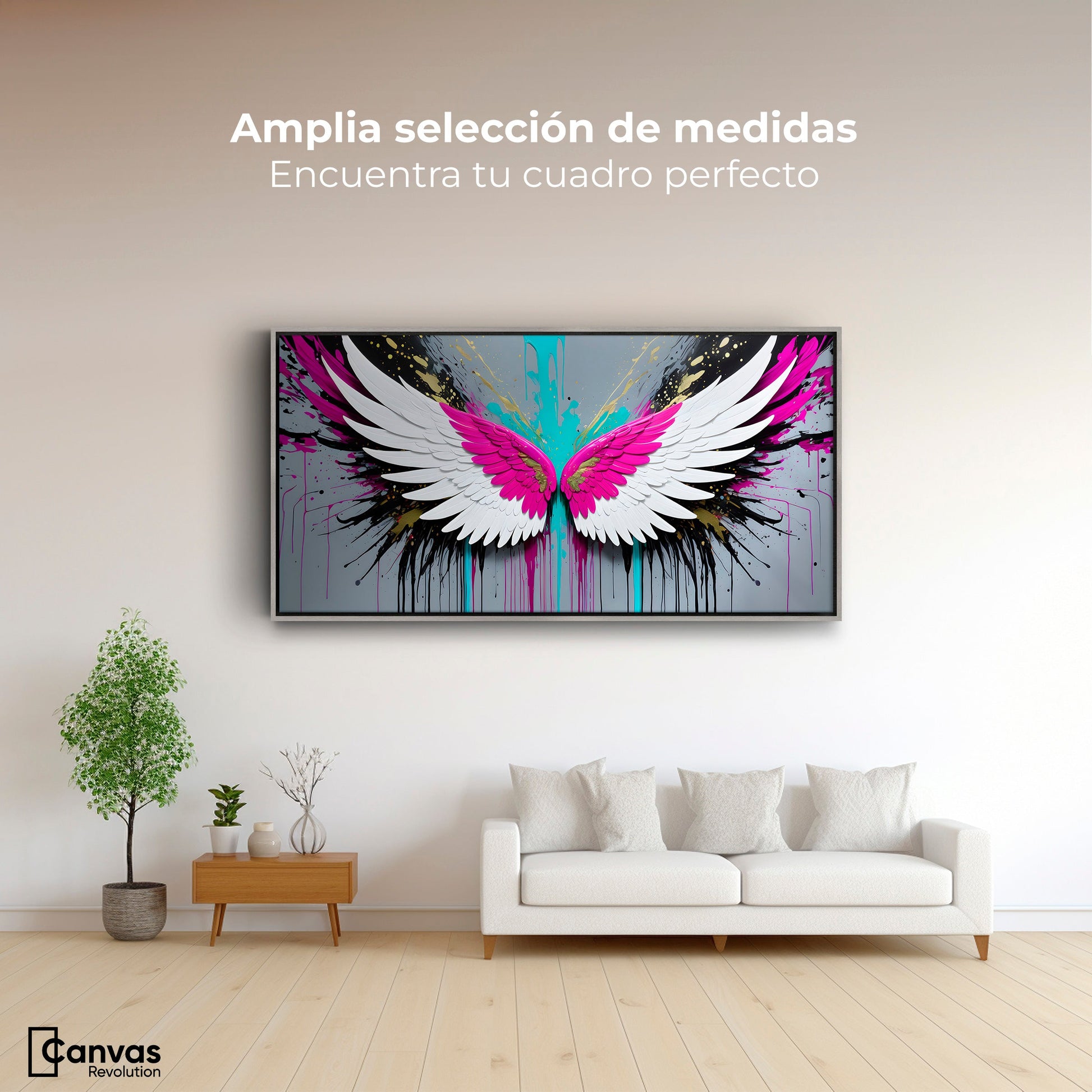 Cuadros Decorativos Canvas Revolution | Alas Vuelo Eterno | Montaje3