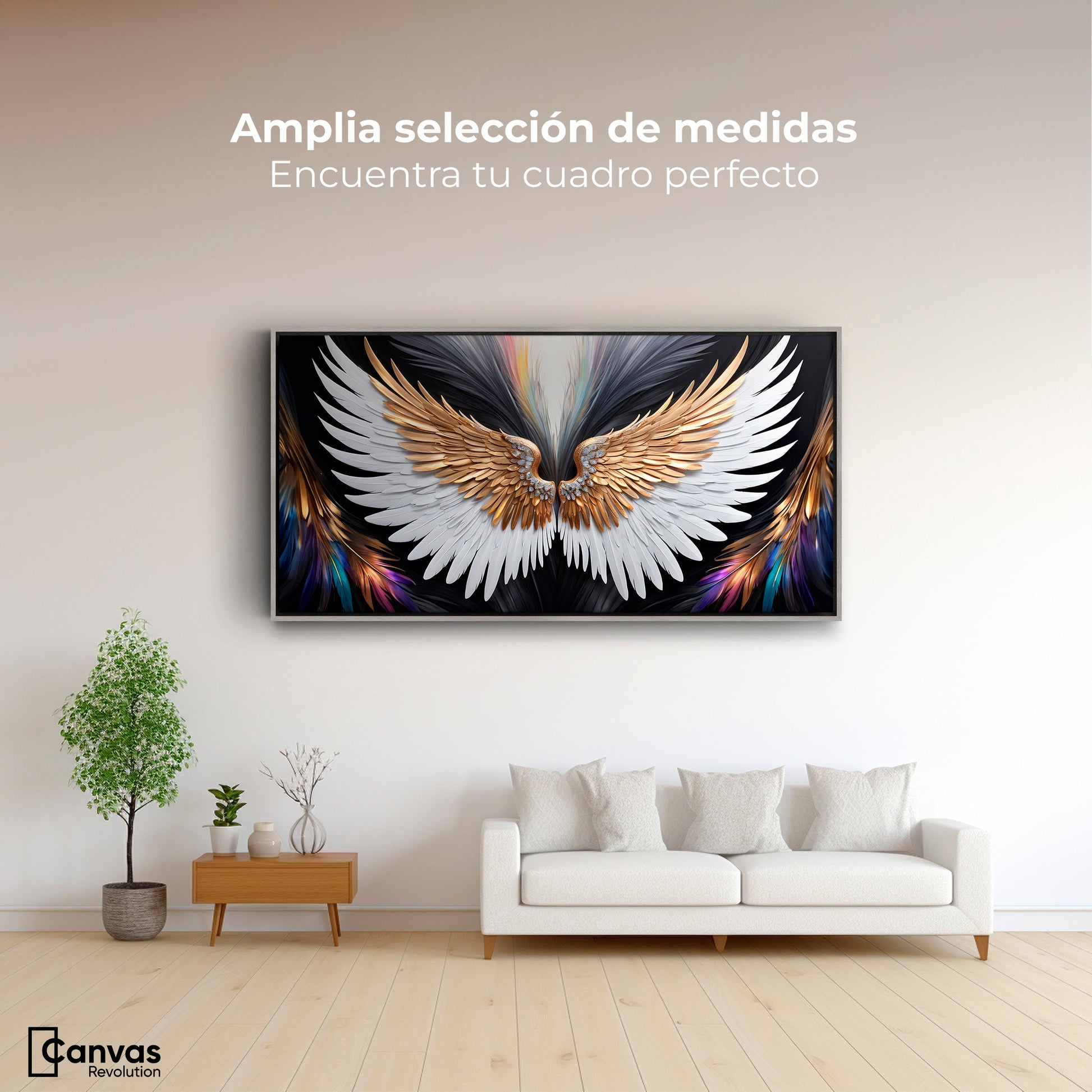 Cuadros Decorativos Canvas Revolution | Alas Vuelo Mistico | Montaje3