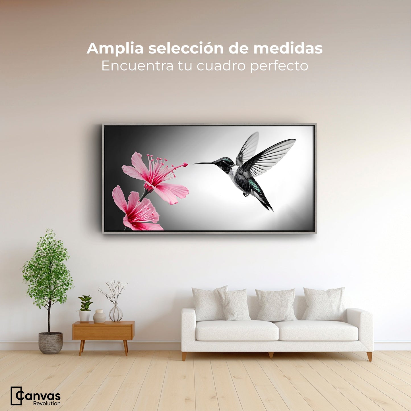 Cuadros Decorativos Canvas Revolution | Amanecer Rosado | Montaje3