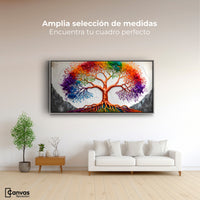 Cuadros Decorativos Canvas Revolution | Arbol Vida Arcoiris | Montaje3