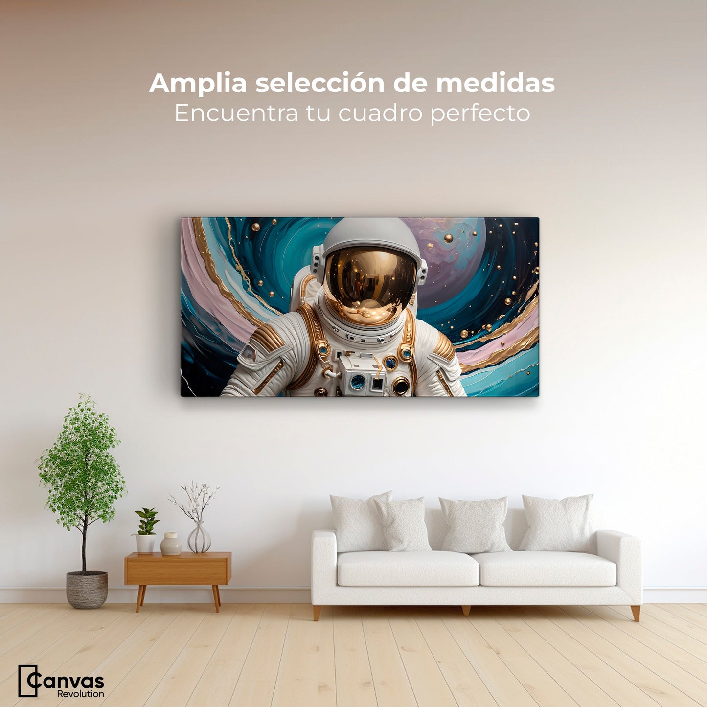 Cuadros Decorativos Canvas Revolution | Astronauta Y Luz | Montaje3