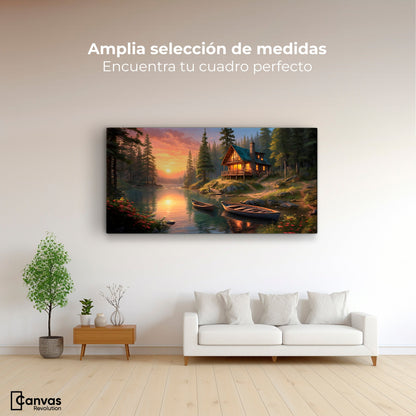 Cuadros Decorativos Canvas Revolution | Atardecer Tranquilo | Montaje3