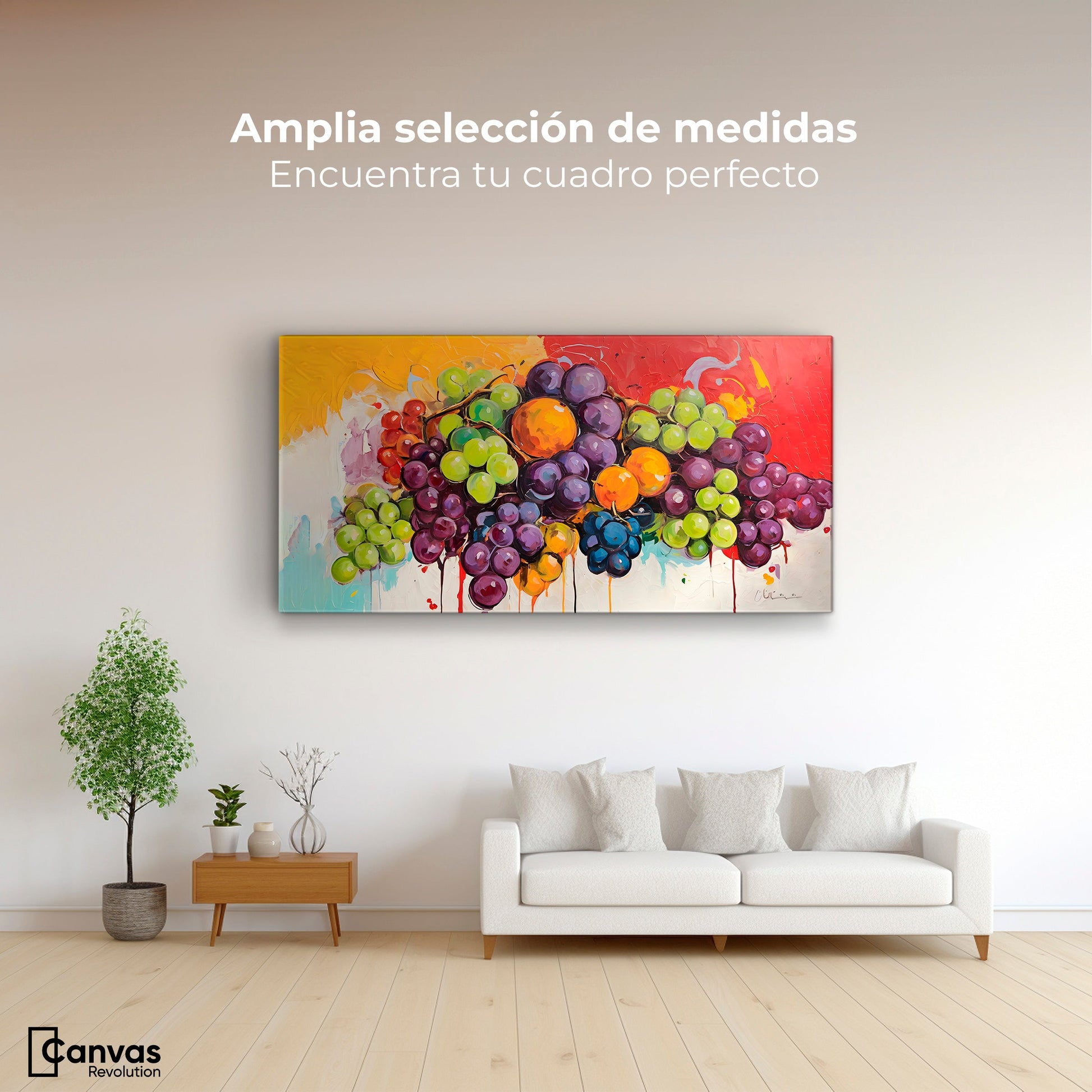 Cuadros Decorativos Canvas Revolution | Bodegon Con Uvas | Montaje3
