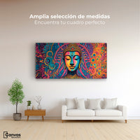 Cuadros Decorativos Canvas Revolution | Buda Mandala Neon | Montaje3