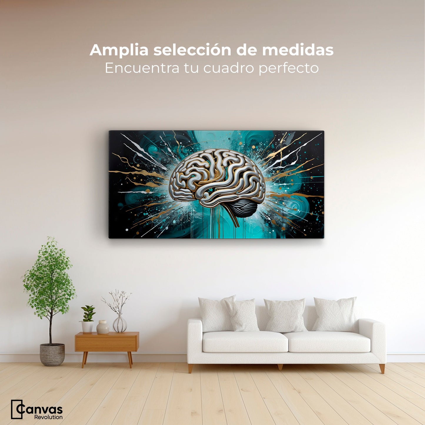 Cuadros Decorativos Canvas Revolution | Cerebro Iluminado | Montaje3