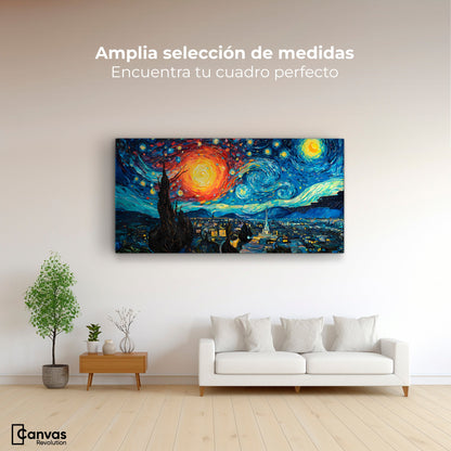 Cuadros Decorativos Canvas Revolution | Cielo De Van Gogh | Montaje3