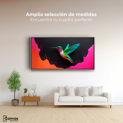 Cuadros Decorativos Canvas Revolution | Colibri En Colores | Montaje3