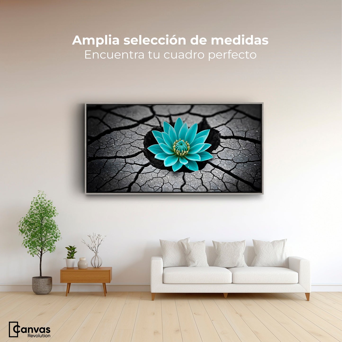 Cuadros Decorativos Canvas Revolution | Crecimiento Azul | Montaje3