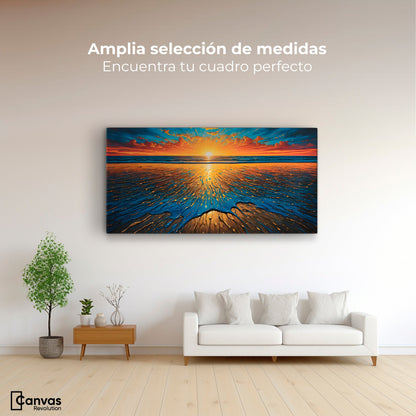 Cuadros Decorativos Canvas Revolution | Crepusculo Dorado | Montaje3