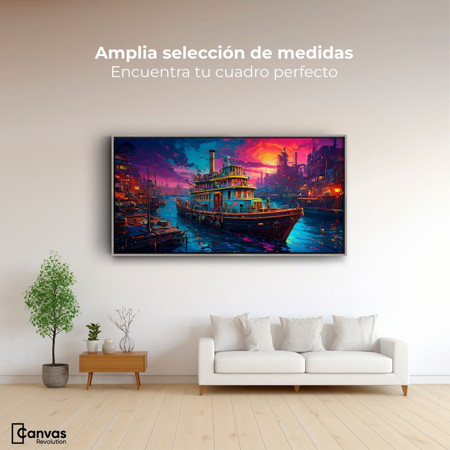 Cuadros Decorativos Canvas Revolution | Crepusculo Nautico | Montaje3