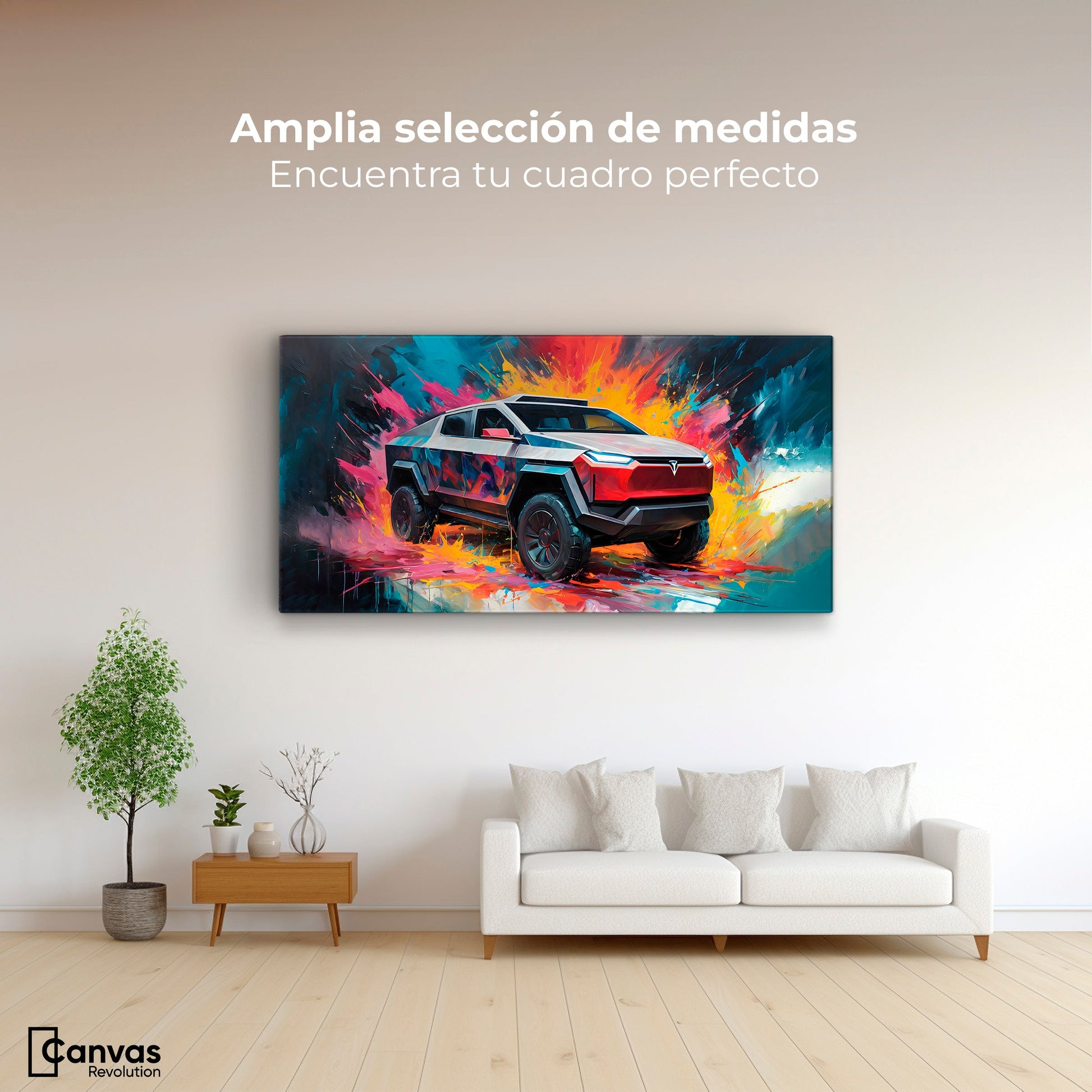 Cuadros Decorativos Canvas Revolution | Cyber Colors Truck | Montaje3