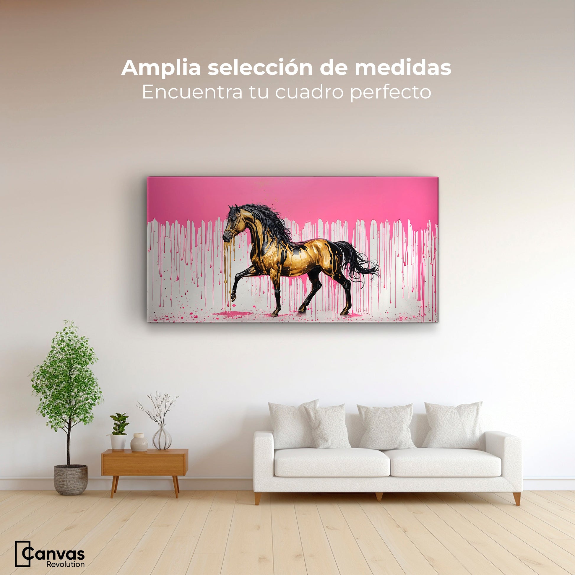 Cuadros Decorativos Canvas Revolution | Esplendor Oro Rosa | Montaje3