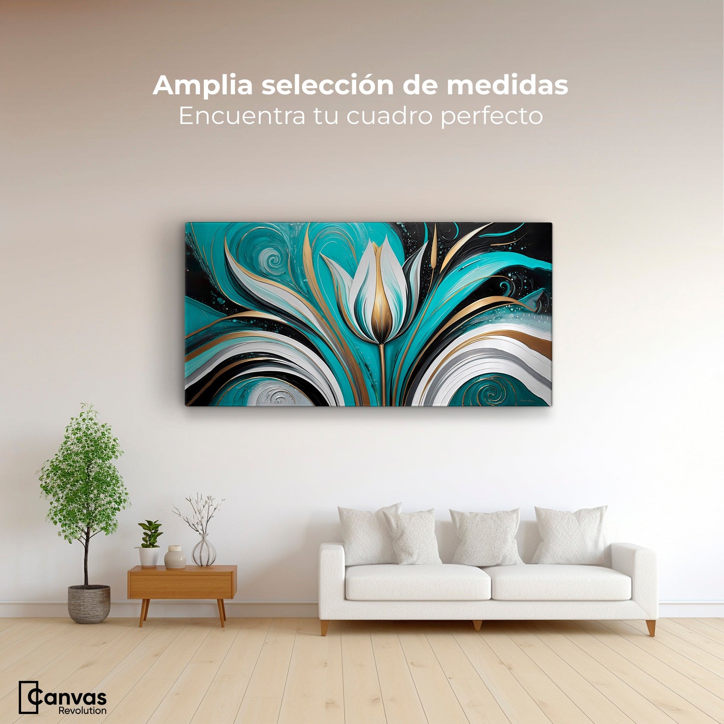 Cuadros Decorativos Canvas Revolution | Flor Eterna Viva | Montaje3