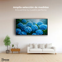 Cuadros Decorativos Canvas Revolution | Hortensias Azules | Montaje3