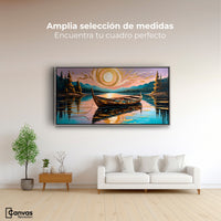 Cuadros Decorativos Canvas Revolution | Lago De Luz Dorada | Montaje3