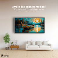 Cuadros Decorativos Canvas Revolution | Lago Dorado Y Balza | Montaje3