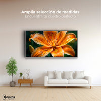 Cuadros Decorativos Canvas Revolution | Lirio Fuego Salvaje | Montaje3
