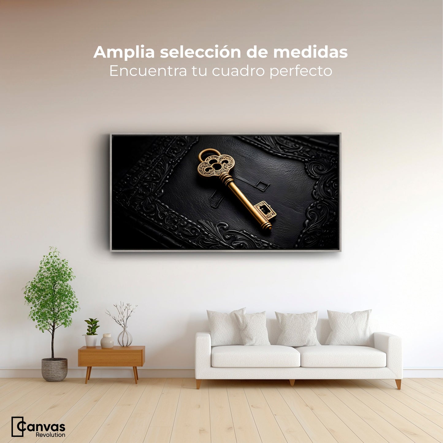 Cuadros Decorativos Canvas Revolution | Llave Dorada | Montaje3