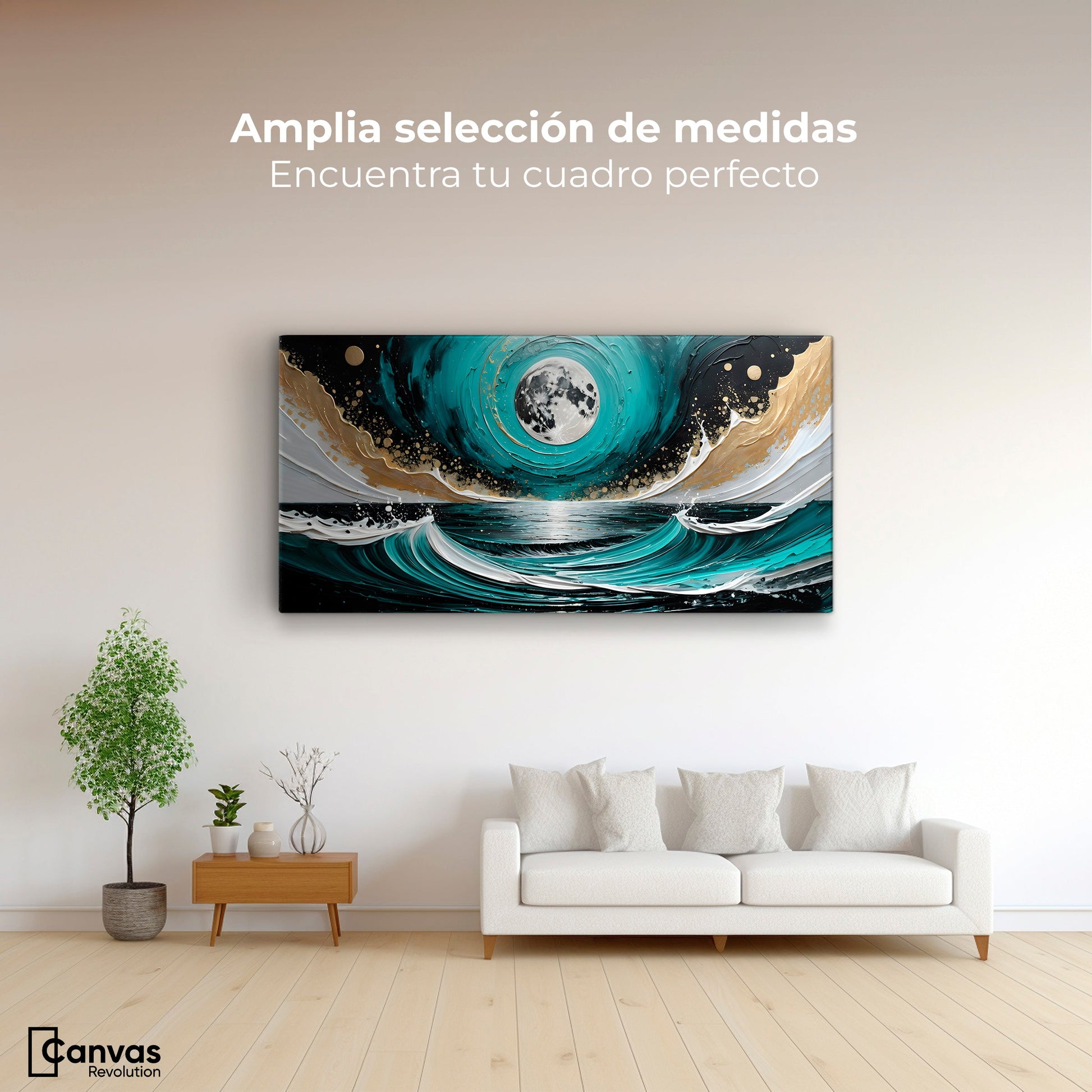 Cuadros Decorativos Canvas Revolution | Luna Y Marea Real | Montaje3